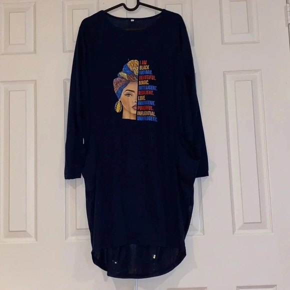 inspirational feminine quote Black history month limited edition oversized dress - Picture 1 of 9